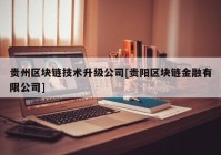 贵州区块链技术升级公司[贵阳区块链金融有限公司]