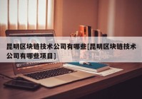 昆明区块链技术公司有哪些[昆明区块链技术公司有哪些项目]